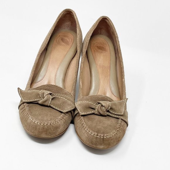 Nurture Womens Tan Taupe Suded Padded Comfort  Heel Pump  size 9.5 - Picture 5 of 8